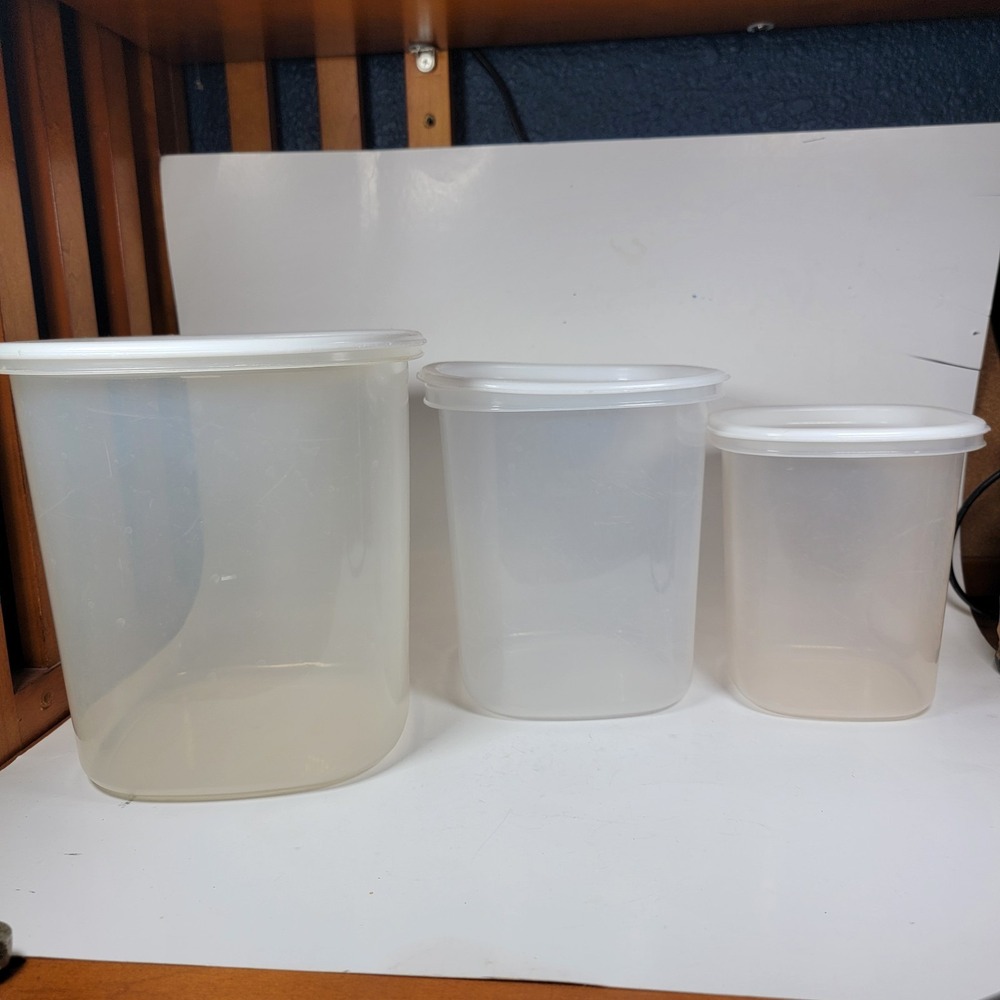 Rubbermaid 6 Cup Servin Saver‎ #5 6 7 Sheer Square Canister Storage White Lid